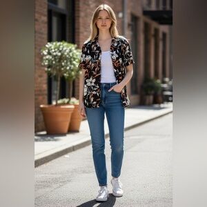 Rag & Bone Avery Floral Camp Shirt New York Medium